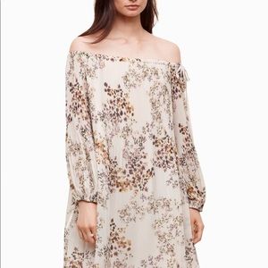 Cream Wilfred Raison Off Shoulder Floral Short Casual Dress